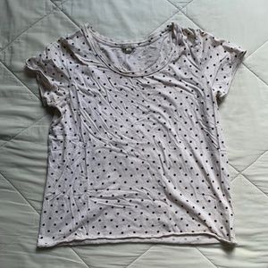 Gap women's casual t-shirt top, navy and white polka dot, size medium